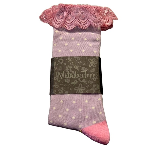 NWT Matilda Jane Enchanted Garden Harper Easter Socks Lace Pastel Girls Large - Picture 3 of 8